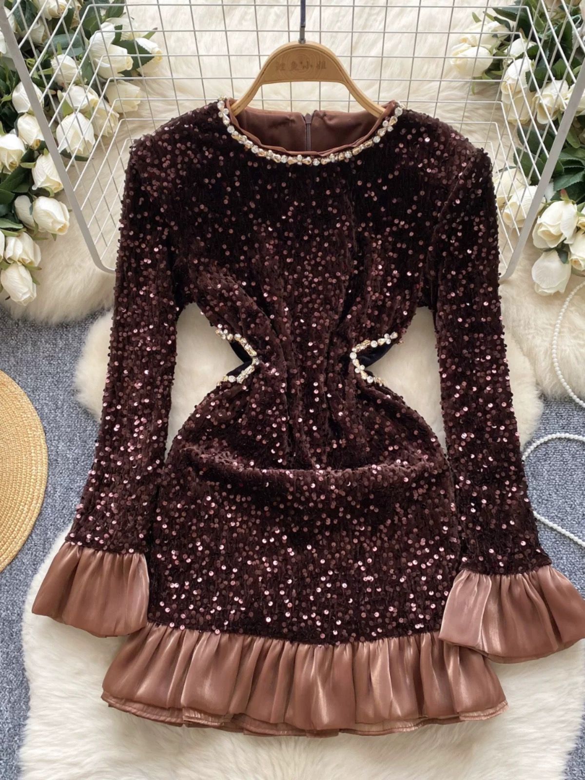 Delusional drop sequin dress EBC294 image