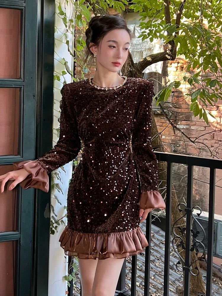 Delusional drop sequin dress EBC294 image