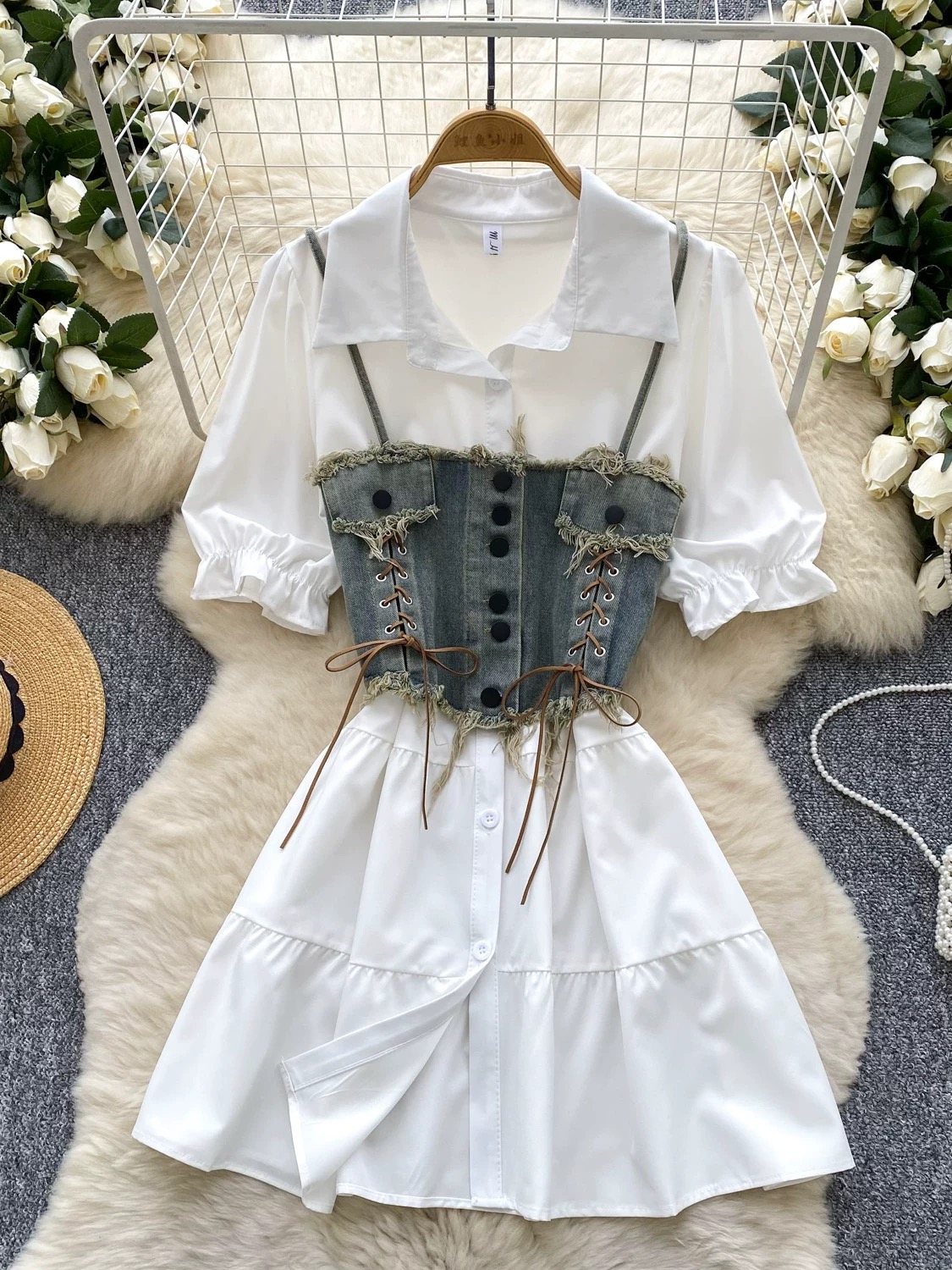 Vibe so wavy shirt dress SD138 image