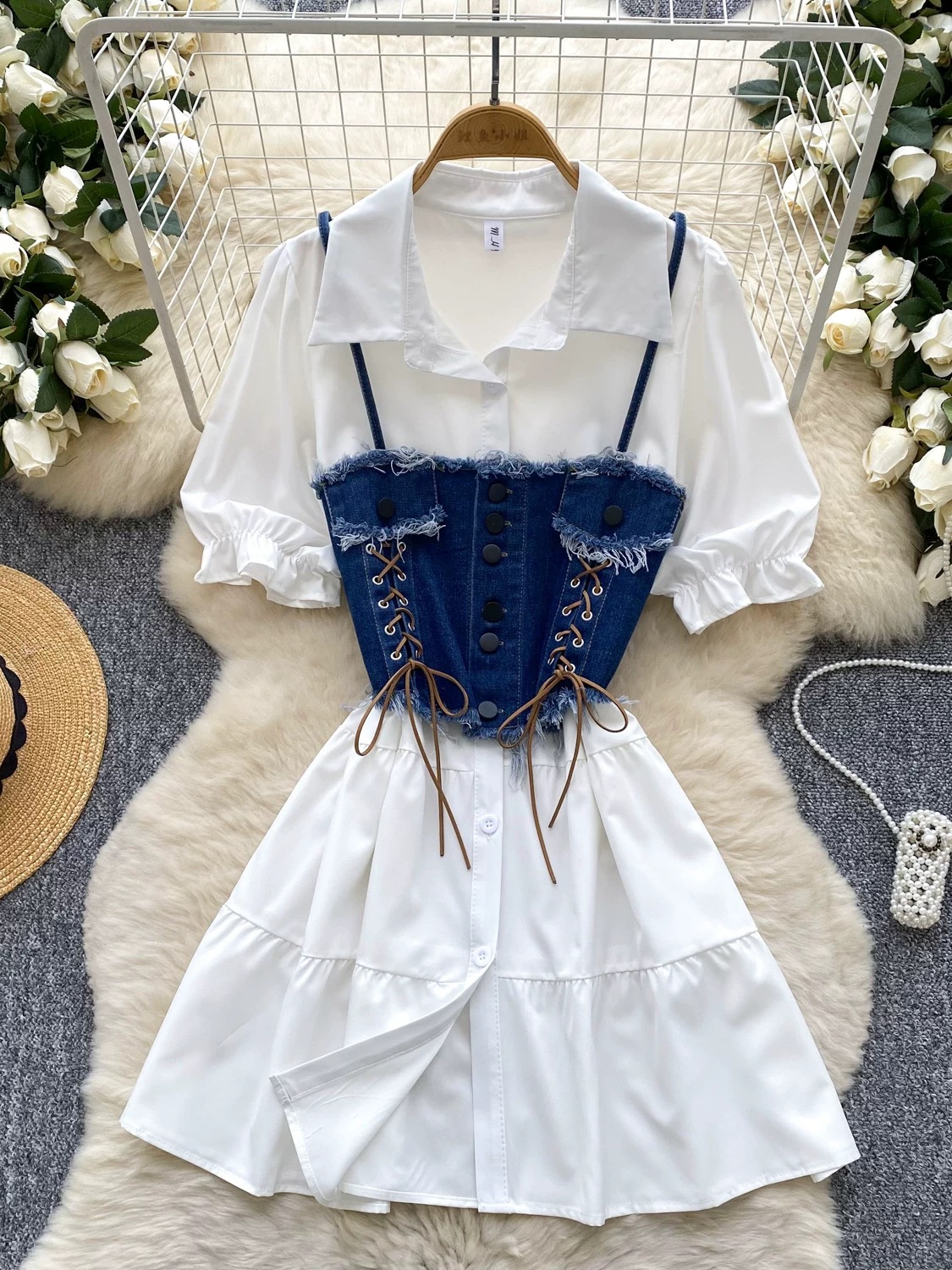 Vibe so wavy shirt dress SD138 image