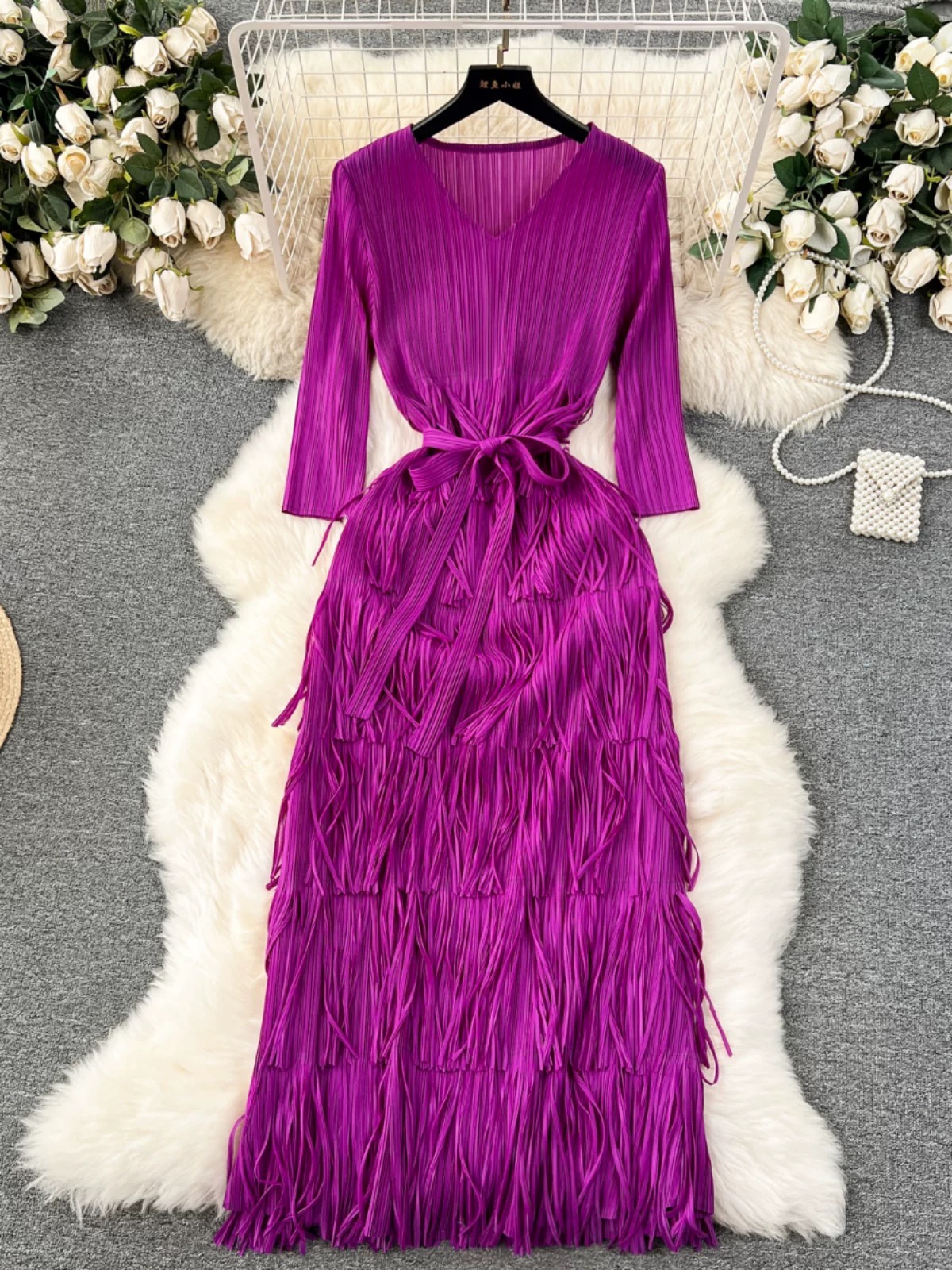 Stay with me fringe miyaki dress FD1096