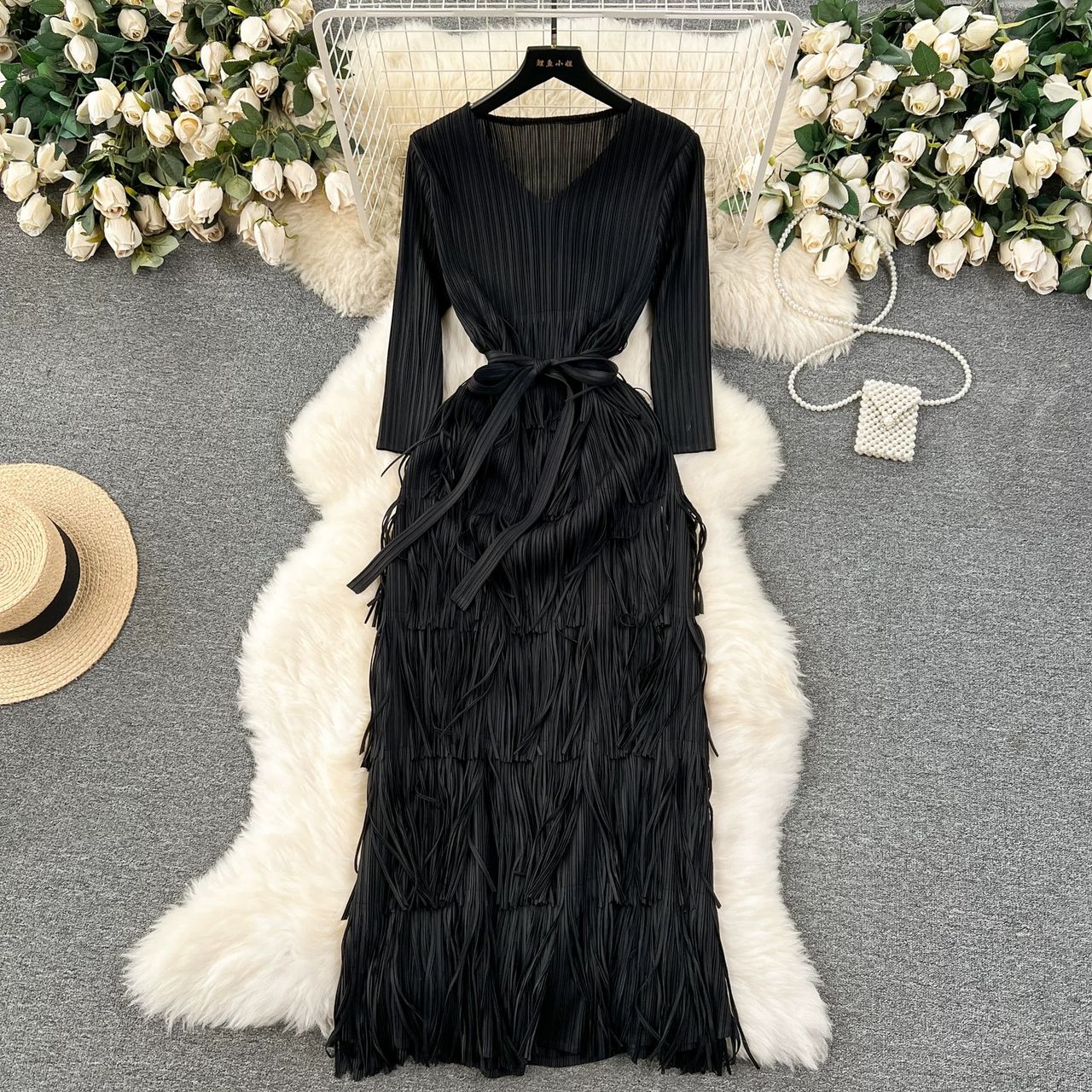 Stay with me fringe miyaki dress FD1096 image