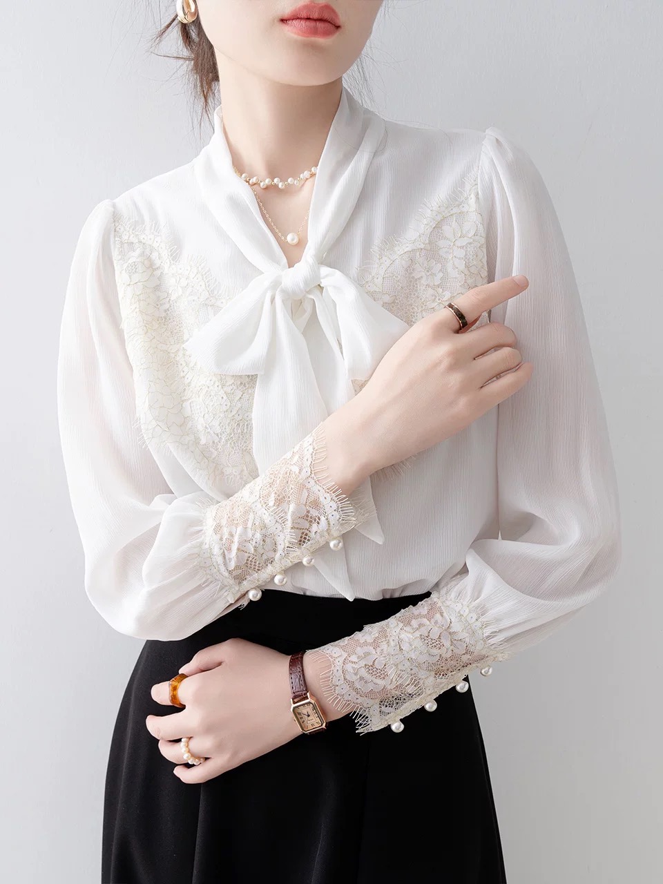 Hustle babe lace blouse BE444 image