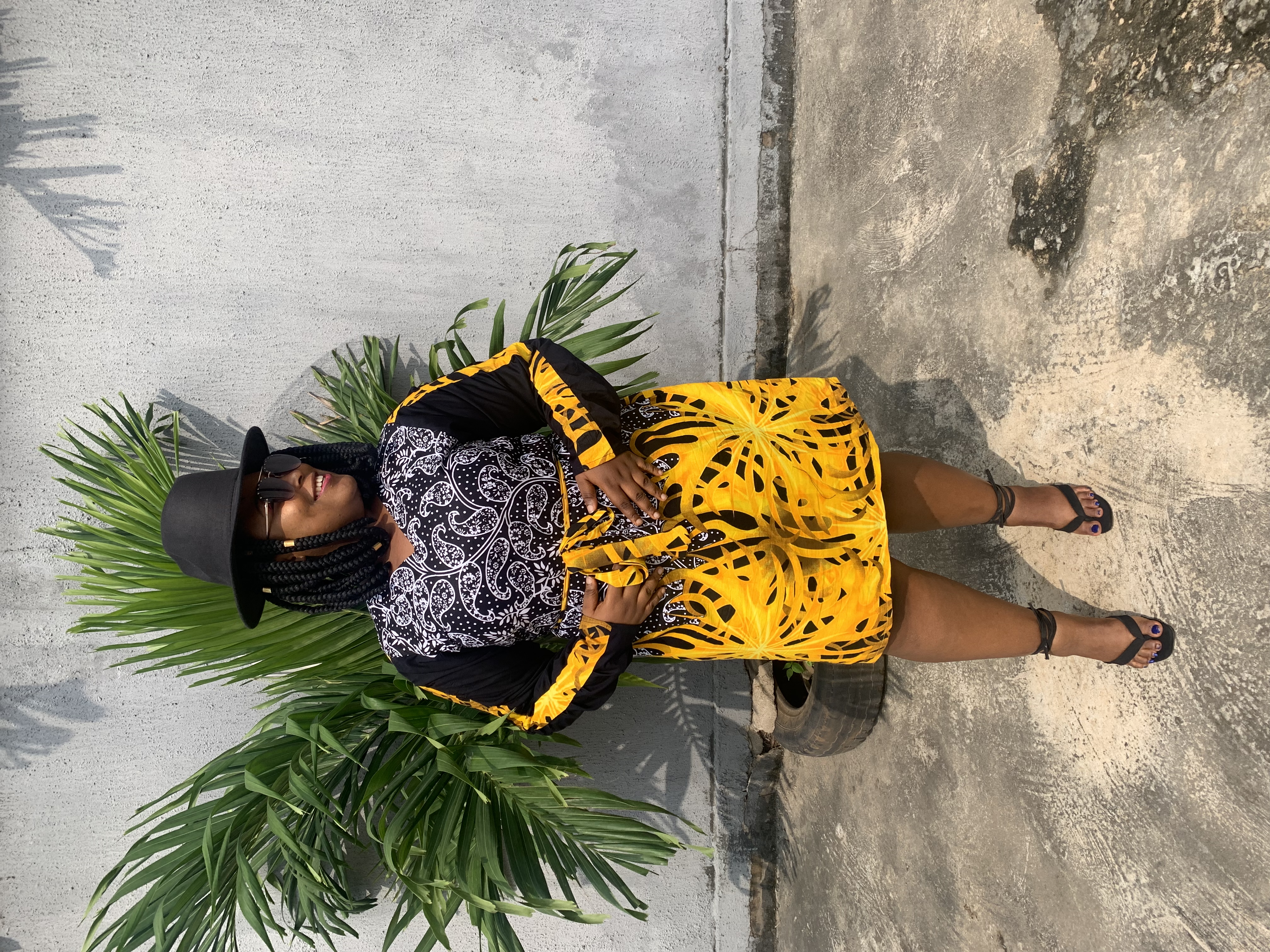 Casual colorful simple 🟡🟡💛 ankara gown image