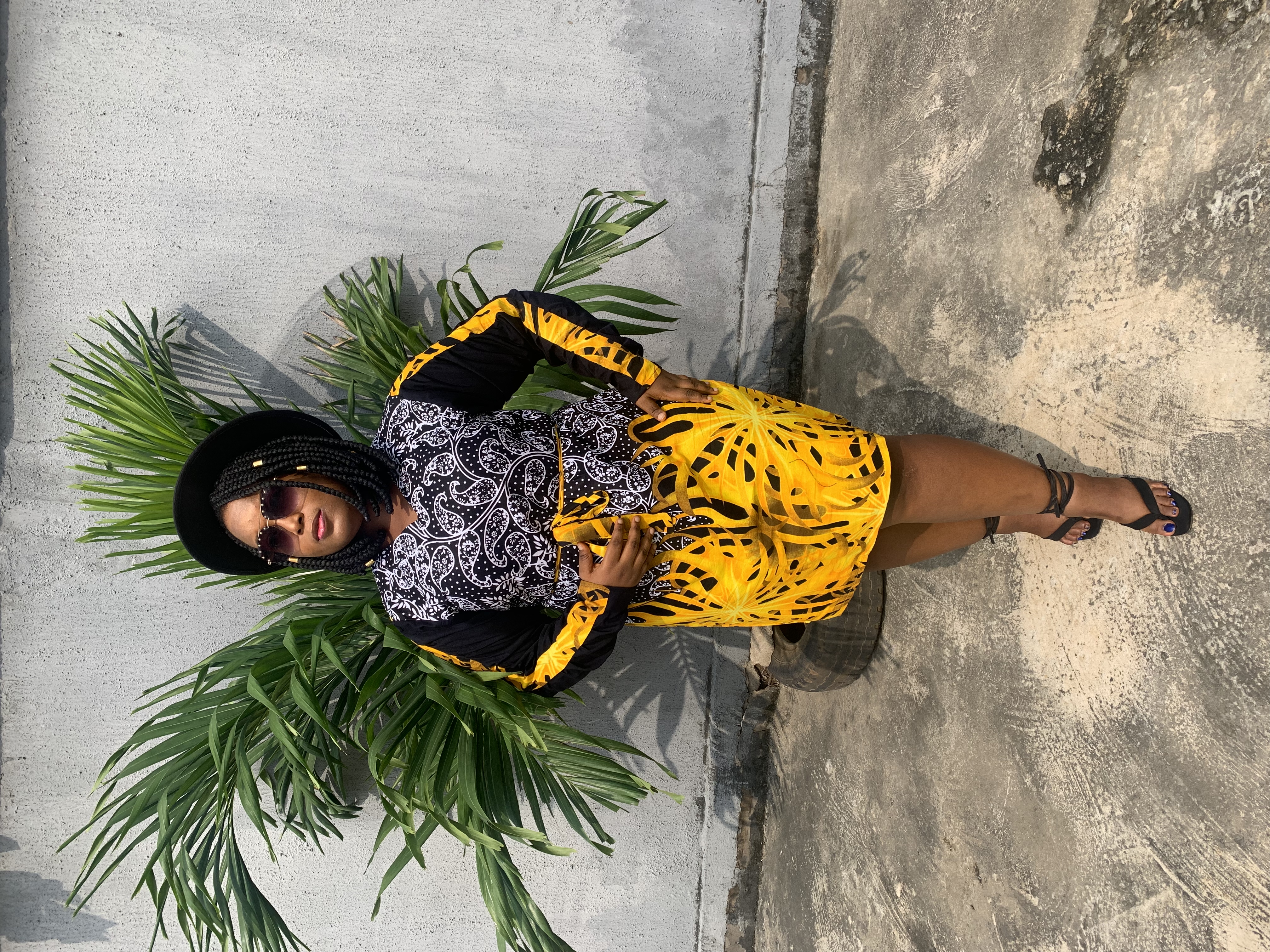 Casual colorful simple 🟡🟡💛 ankara gown image