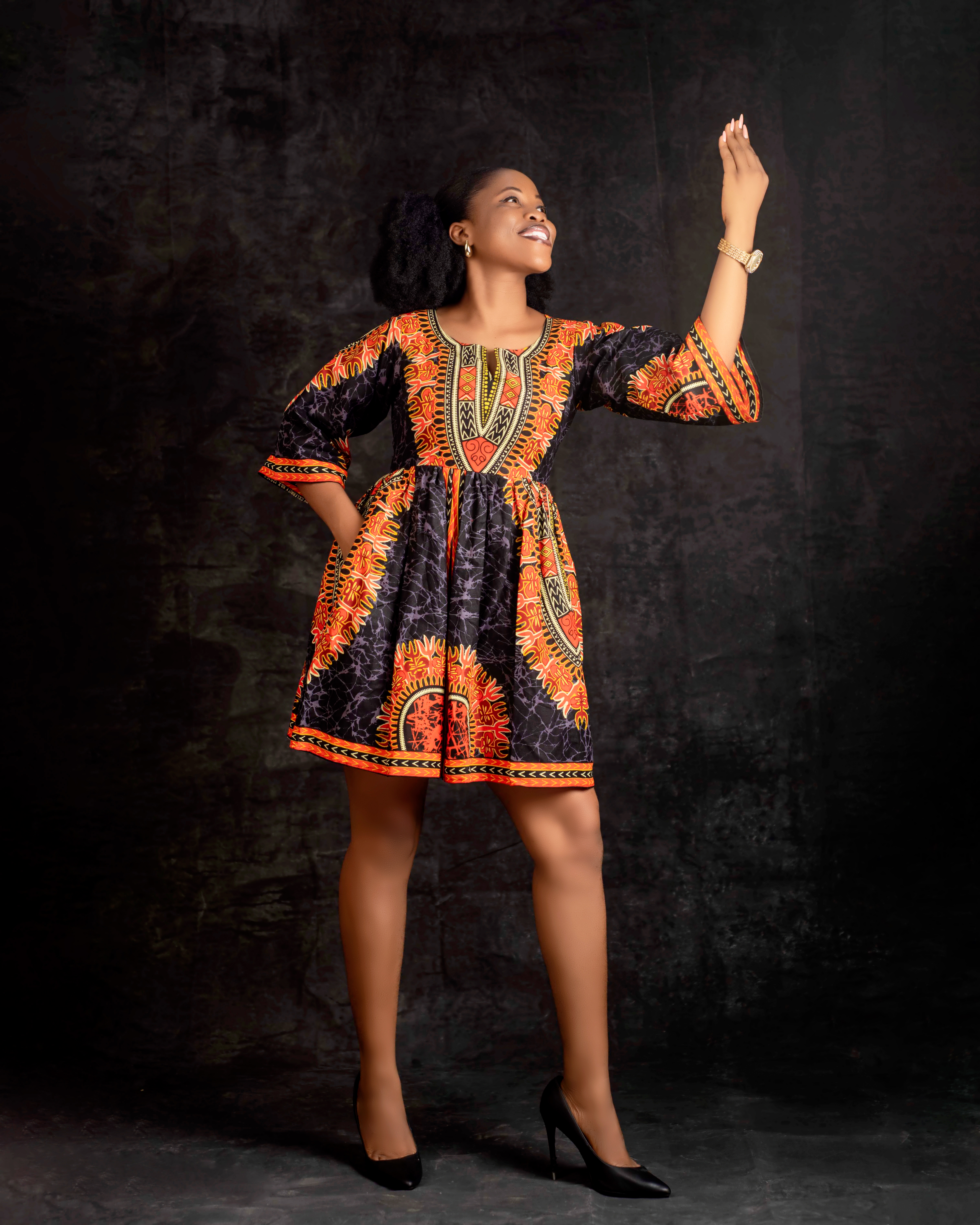 EASY PEASY SHORT ANKARA GOWN image