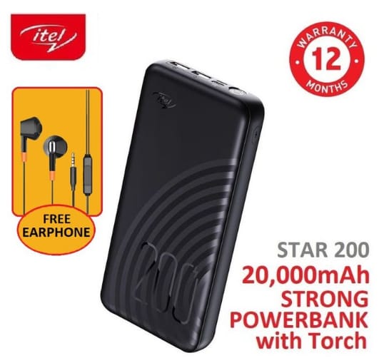itel 20000mAh Dual Output & Dual Output Fast Charging Power Bank + Free Gift image